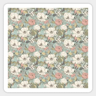 Organic Vintage Colorful Floral Pattern - 04 Sticker